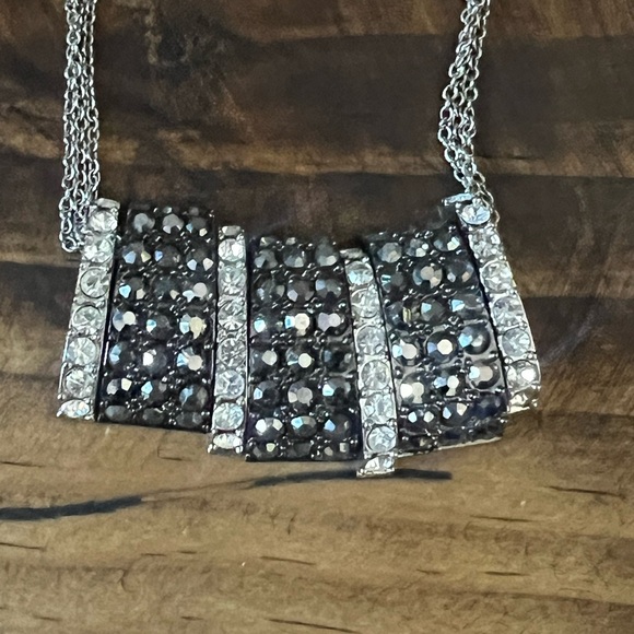 Park Lane Silver and Black Statement Necklace - Picture 6 of 7